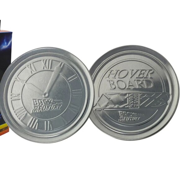 Back to the Future Metal Coasters Set Of 4 Non Slip Cork Based Embossed Designs - Picture 3 of 3